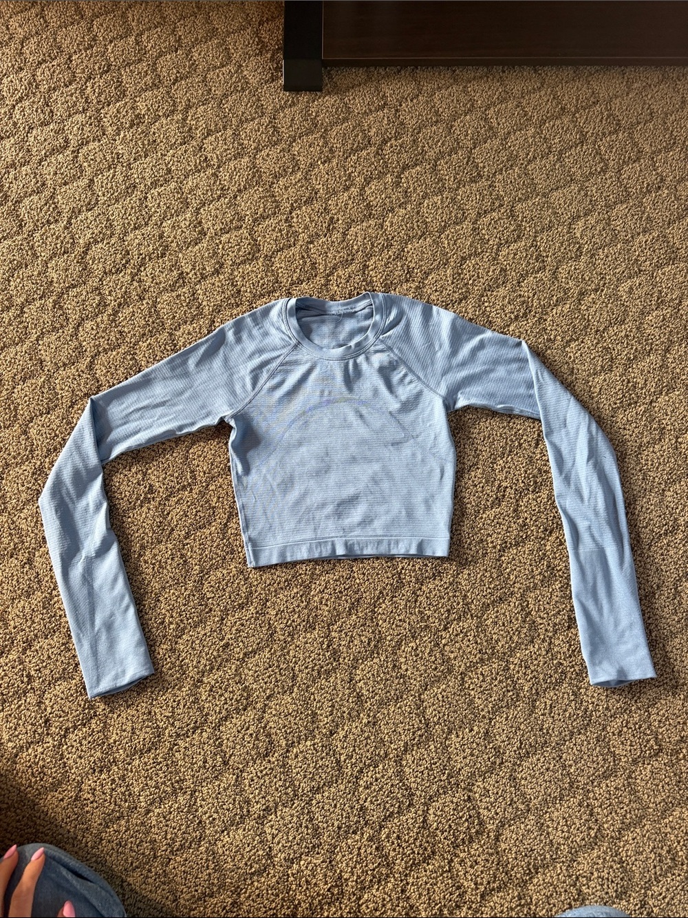 lululemon athletica Powder Blue Long Sleeve Swiftly Tech Crop Top